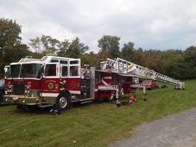 Tower 32 set up for demonstrations at the Old Time Power Fair. 
 
  
