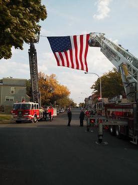 Hudson T-32 and Catskill T-315 Proudly display the flag at the Tunnel to Towers Run
