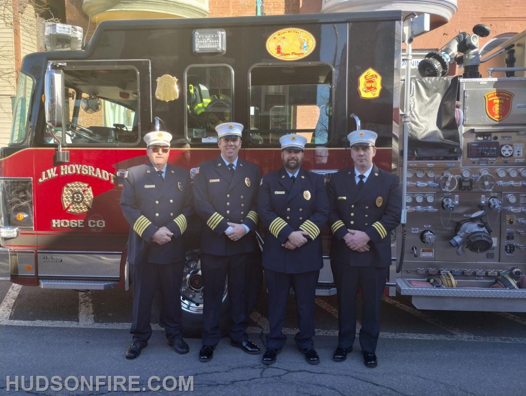 Fire Commissioner Hutchings, 1st Assistant Chief Pierro, Chief Hoffman, 2nd Assistant Chief McCrady